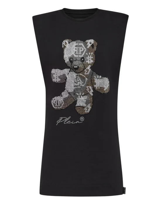 Sleeveless short dress Teddy Bear with Crystals