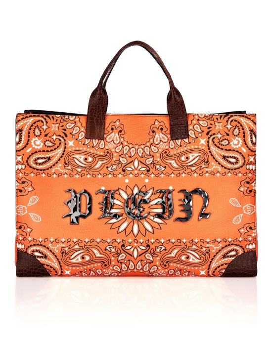 Leather Handle Bag Paisley Gothic Plein