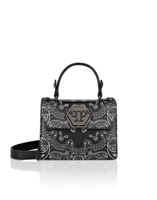 Leather Superheroin Small Handle Bag Paisley