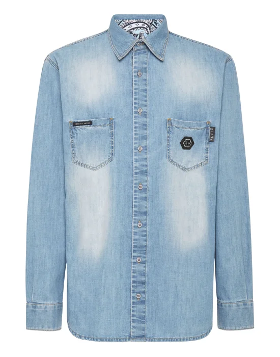 Denim Shirt LS Paisley Teddy Bear Stones