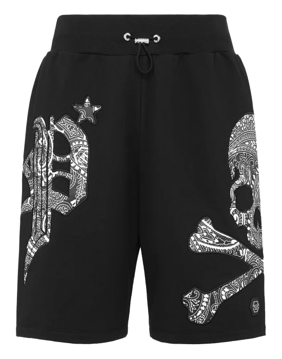 Satin Jogging Shorts Paisley Gothic Plein
