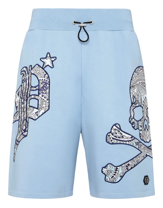 Satin Jogging Shorts Paisley Gothic Plein
