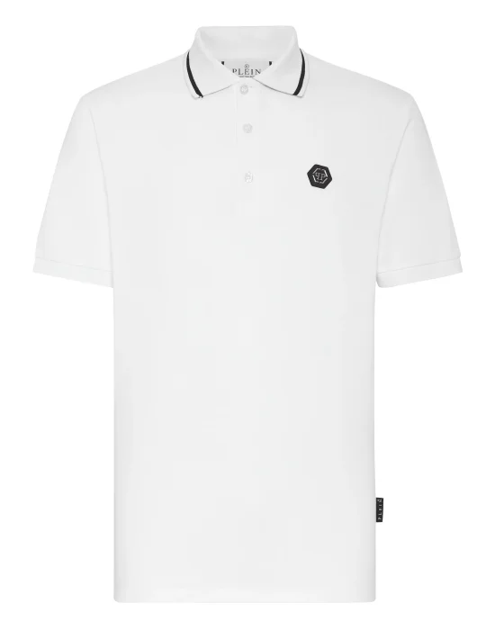 Slim Fit Polo shirt SS Paisley Strass