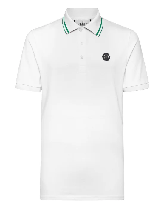Slim Fit Polo shirt SS Paisley Strass