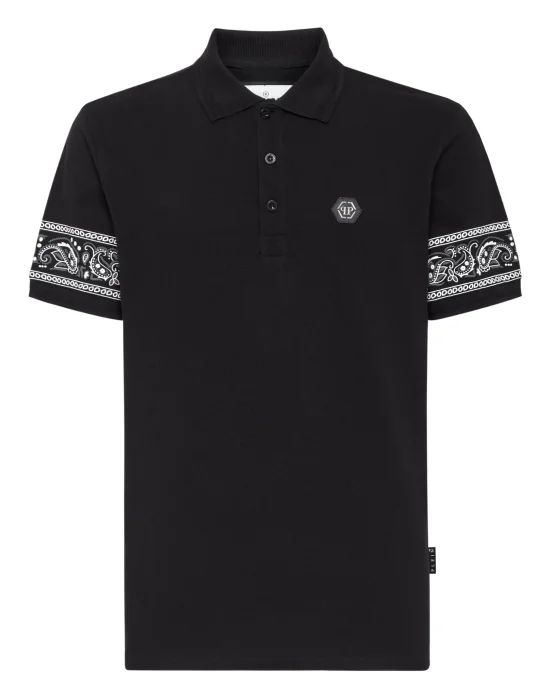Slim Fit Piquet Polo Shirt SS Paisley Bandana
