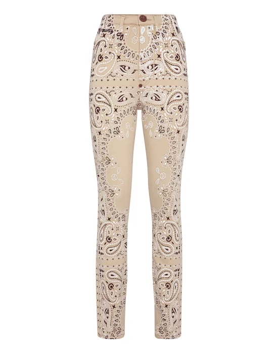 Denim Super High Waist Jegging Paisley Bandana