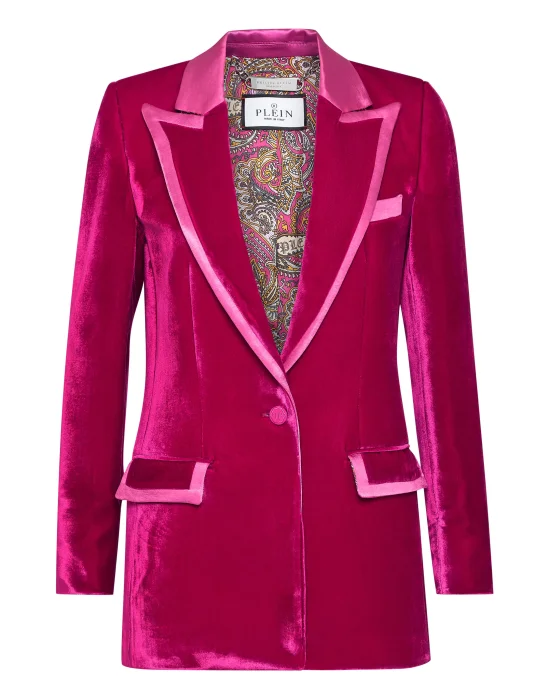 Velvet Boxy Blazer Paisley Bandana