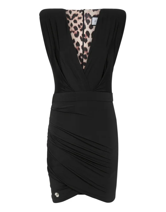 Shoulder Padded Mini Dress