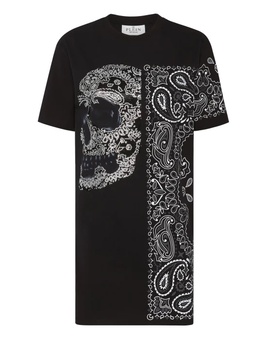 T-shirt Short Dresses Paisley Skull