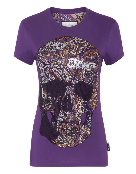 T-shirt Round Neck Sexy Pure Fit Paisley Skull