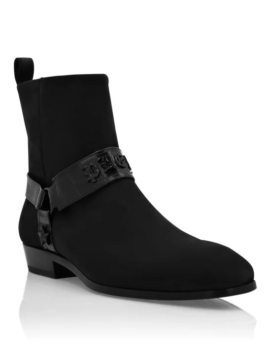 Nubuck Flat Boots Gothic Plein
