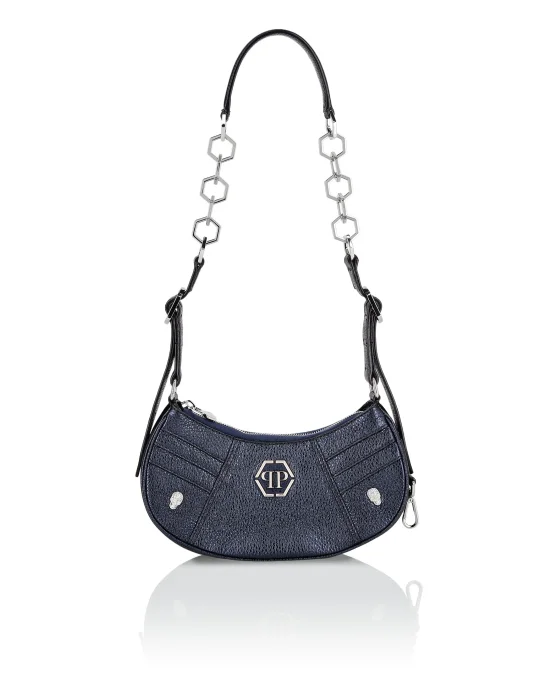 Deer Embossed Shimmer Leather Shoulder Bag