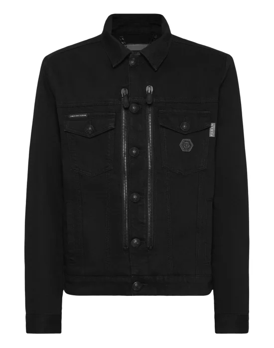 Zipped Denim Jacket Stones