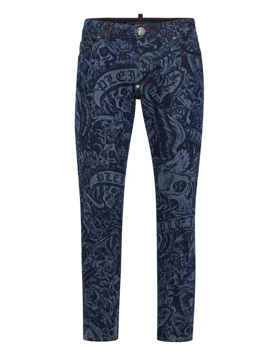 Denim Trousers Skinny Fit Tattoo