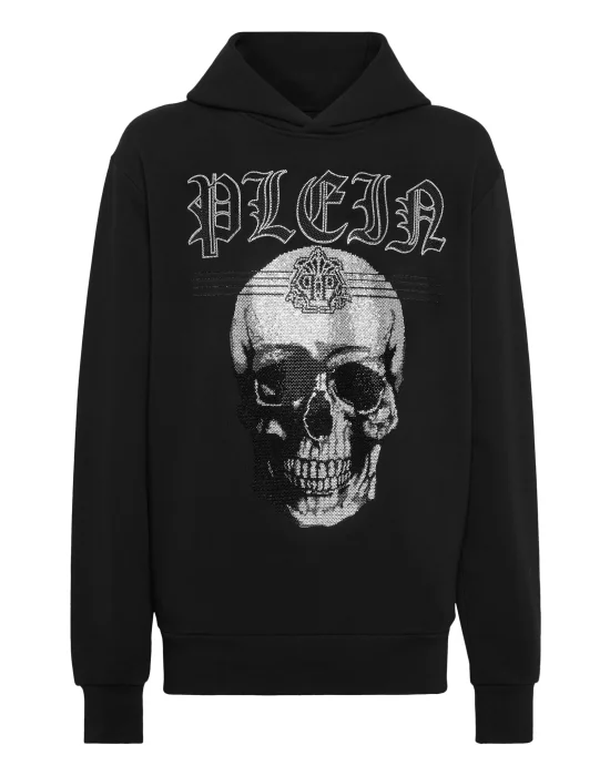 Hoodie Sweatshirt Skull Strass