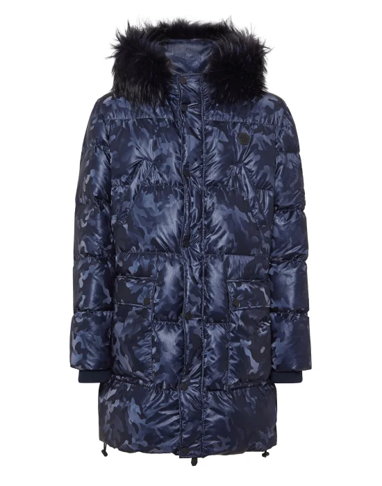 Nylon Parka With Fur Details