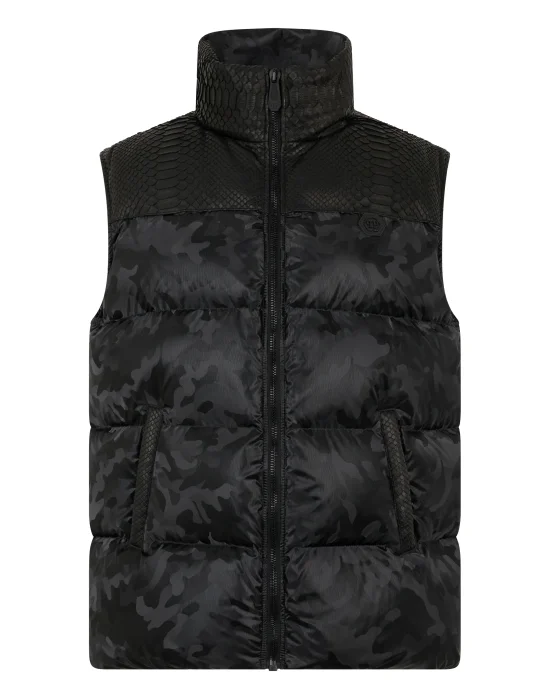 Down Jacket Vest With Python Inserts