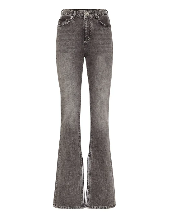 Crystal Skull Denim Flaire Fit Trousers