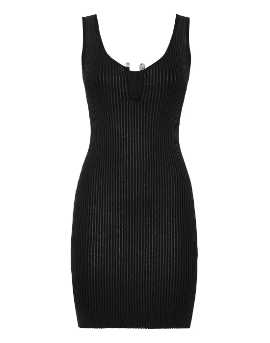 Coated Knit Mini Dress