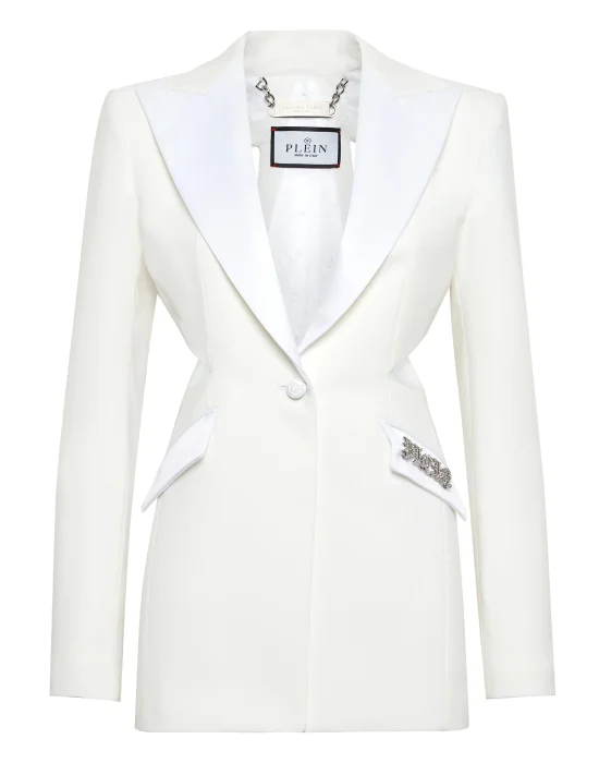 Envers Satin Cutting Fitted Blazer