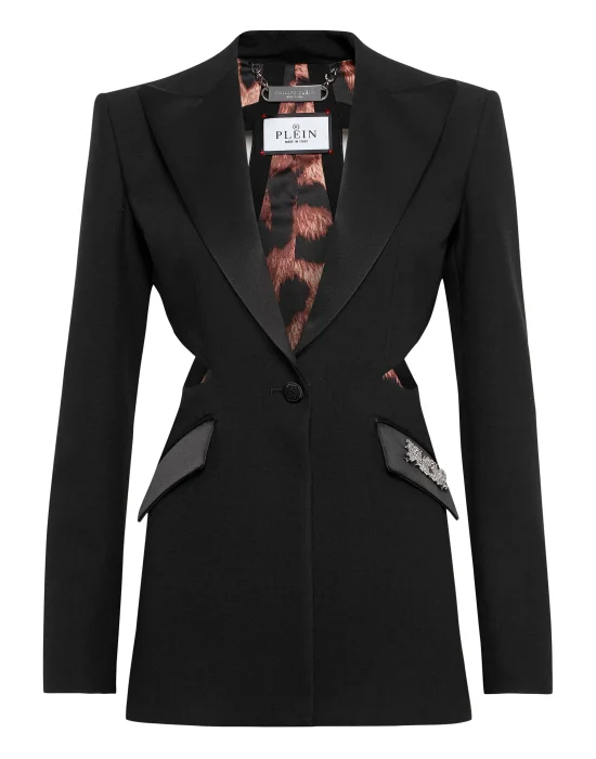 Wool Cutting Fitted Blazer