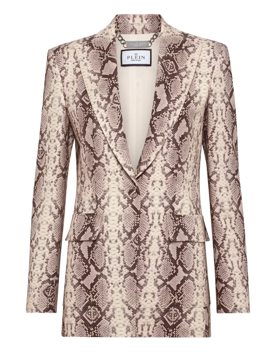 Satin Slim Fit Blazer Pitone