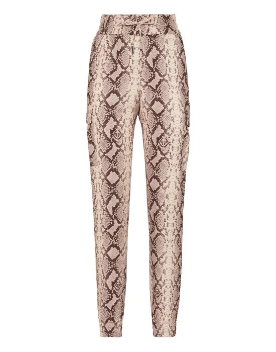 Satin Cargo Trousers Pitone