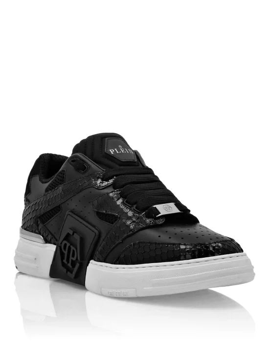 Lo-Top Python & Leather Sneakers