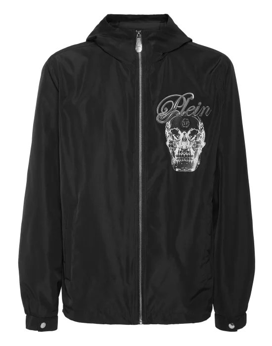 Nylon Hooded Windbreaker Glass Skull