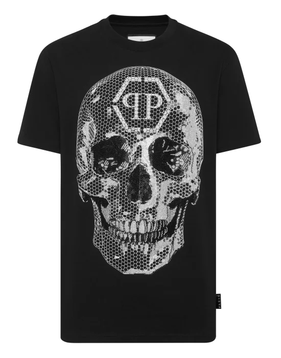 Round Neck T-Shirt Skull Strass
