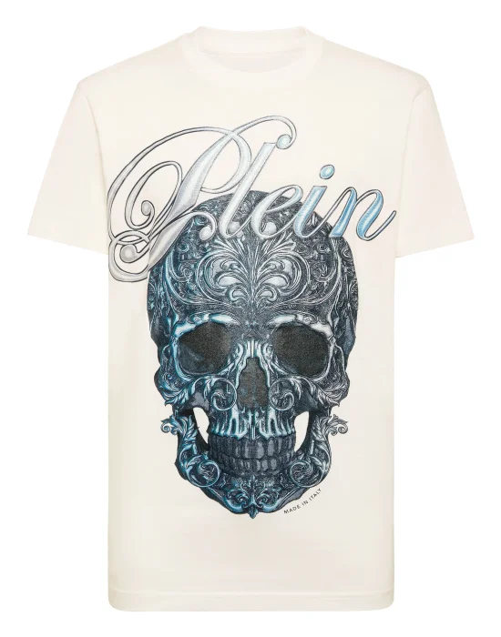 Round Neck T-Shirt Gradient Skull