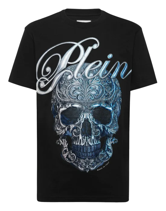Round Neck T-Shirt Gradient Skull
