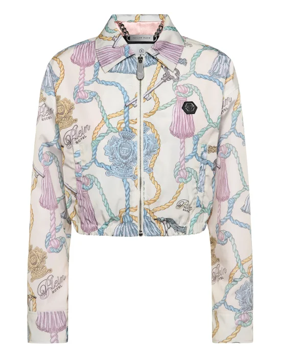 Nylon Cropped Windbreaker Tassels