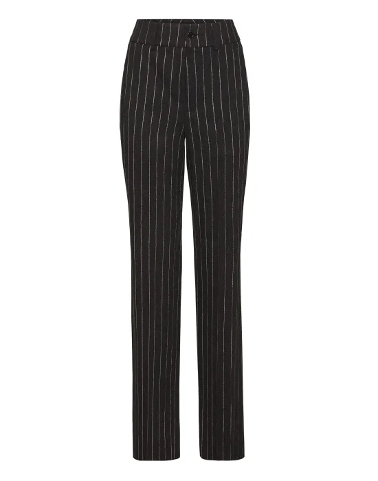 Pinstriped Straight Lady Trousers