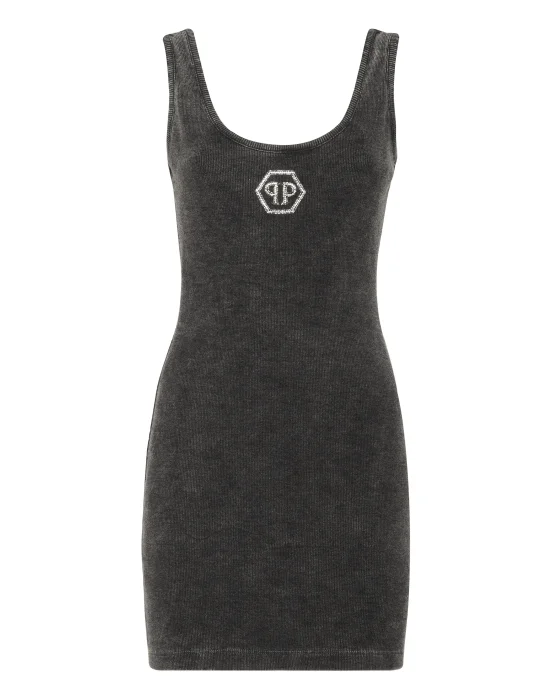 Rib Mini Tank Dress Hexagon