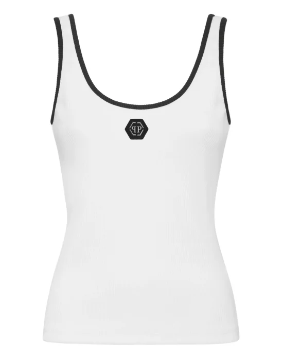 Cotton Rib Tank Top Hexagon