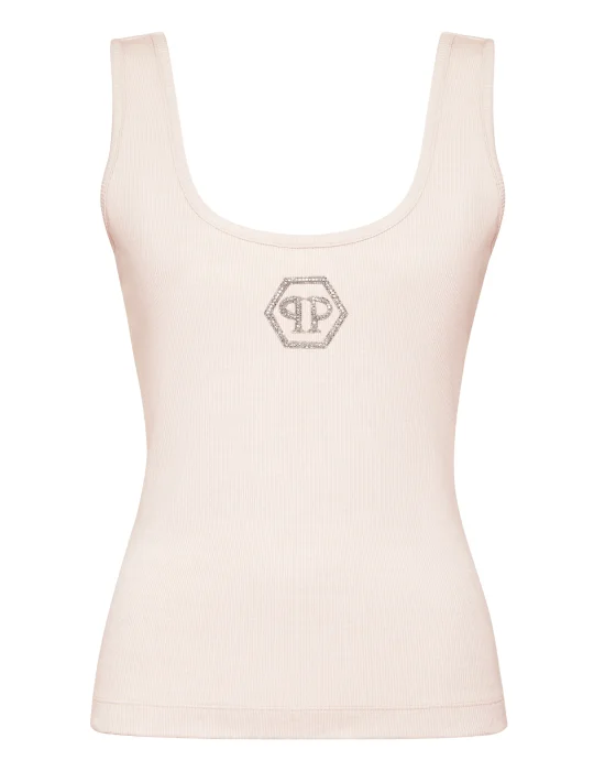 Rib Tank Top Stones Wash Hexagon