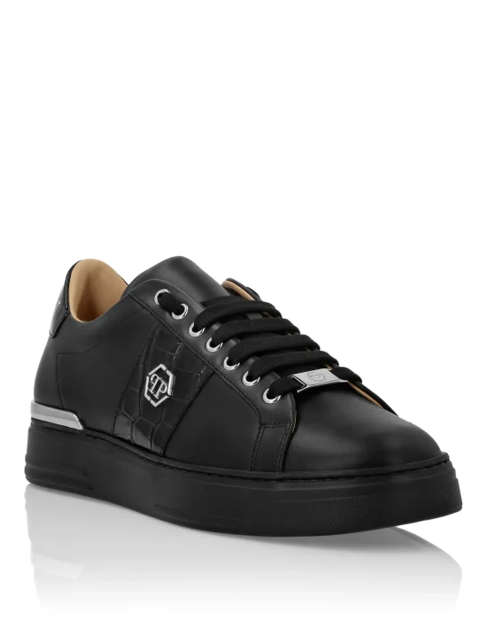Mix Leather Lo-Top Sneakers Hexagon