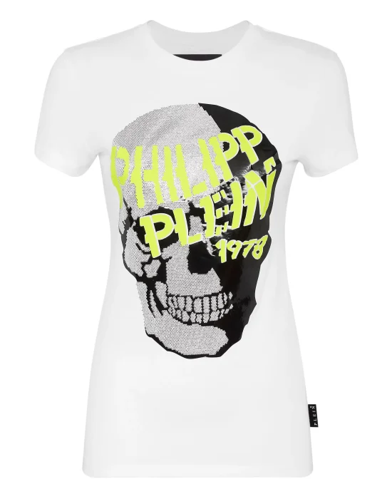 T-shirt Round Neck SS Skull strass