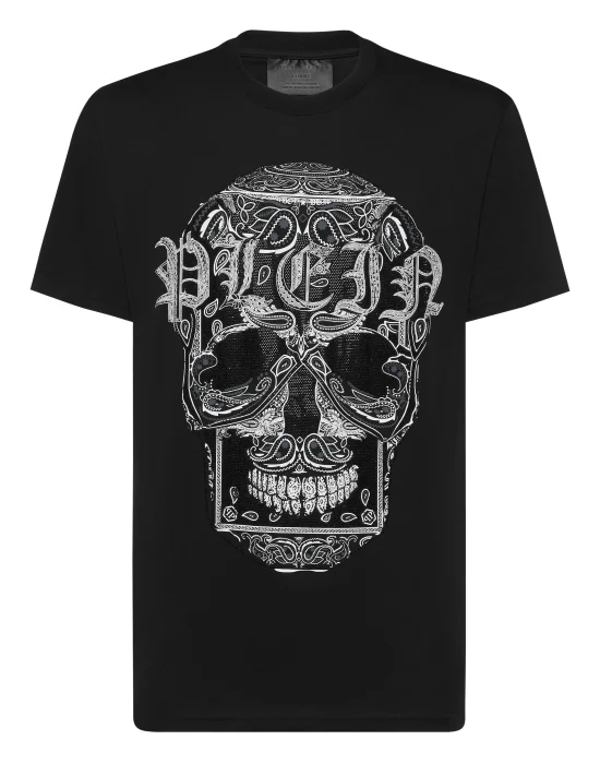 Round Neck T-Shirt Paisley Skull