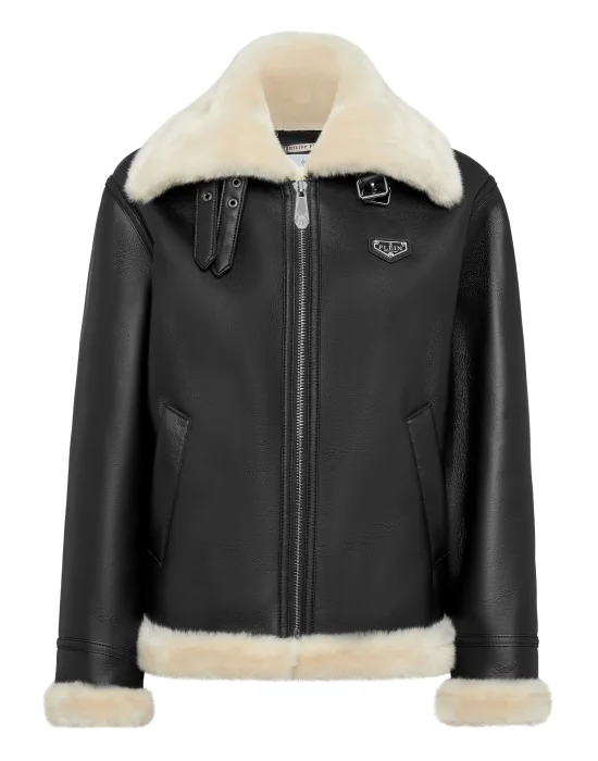 Eco Fur Aviator Coat