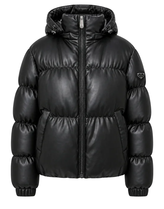 Eco Leather Puffer Jacket