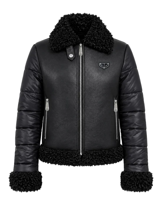 Eco Leather Shearling Jacket