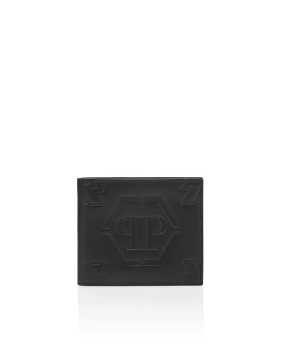 Leather French wallet Monogram