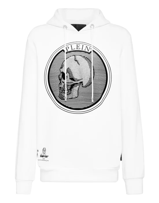Hoodie sweatshirt Outline Skull crystal
