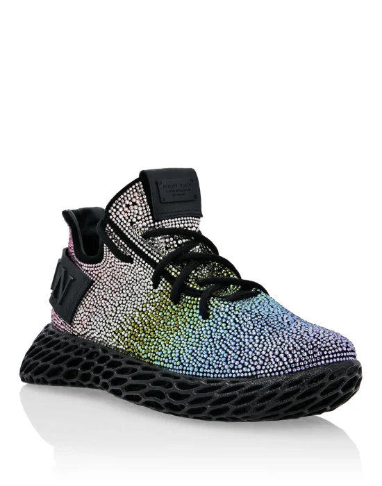RUNNER SNEAKERS $KELETON SUEDE WITH STRASS