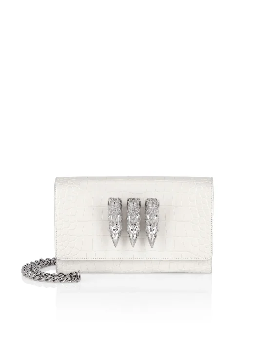Small Croco Embossed Clutch Eagle