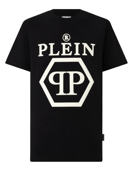T-shirt Round Neck SS Flock print Hexagon