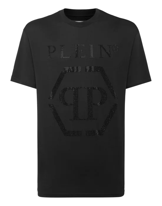 T-shirt Round Neck SS Hexagon with Crystals