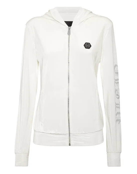 Velvet Hoodie sweatshirt Full Zip  Gothic Plein